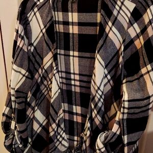 Torrid Flannel fringe cover up/open short jacket